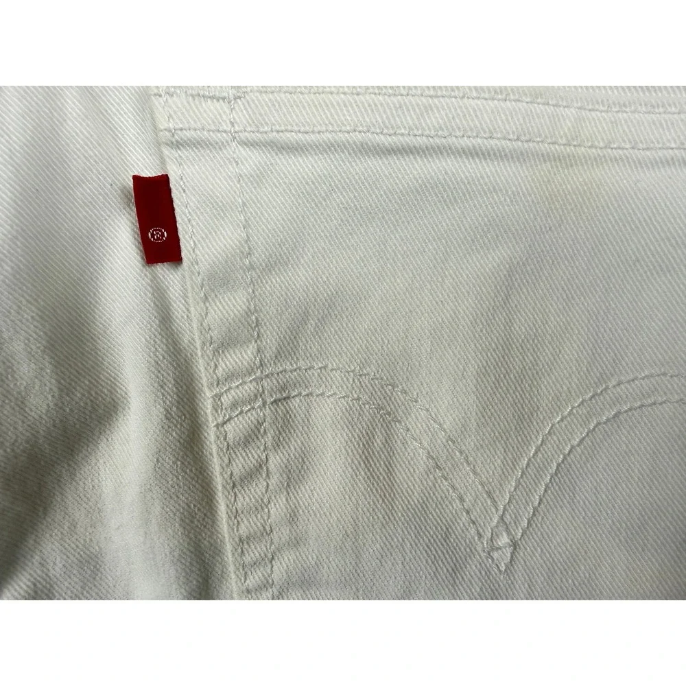 LEVI'S Women's 545 Low Rise Boot Cut White Denim Jeans Sz 8M (30x28) #1439